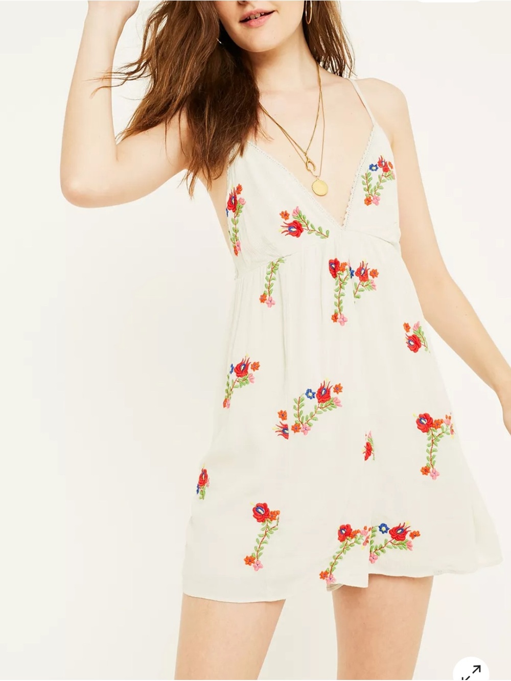 Urban Outfitters Jemma Bella Floral Embroidered Playsuit Romper XS